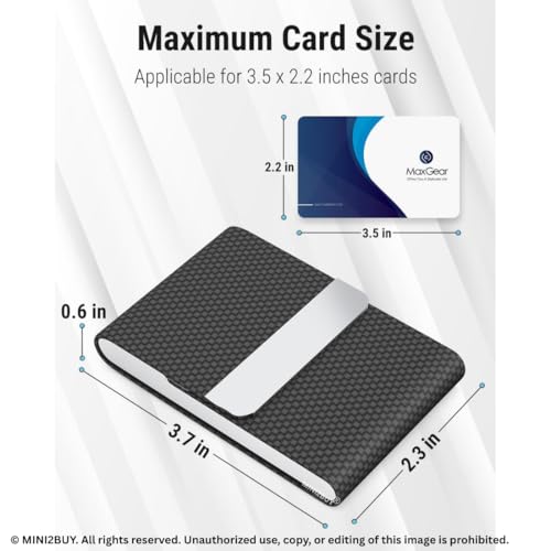 Image of Mini2buy Customized Name Engraved Card Holder for Credit, Debit, ATM, and Business Visiting Cards from Premium Stainless Steel Size Ideal for Personal use or Corporate Gifting (Black S D)
