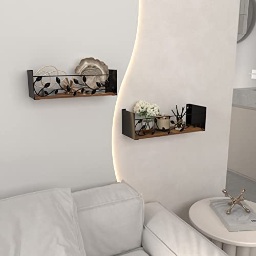 Pemtow Leaf-Shaped Floating Shelves For Wall Decor, Wood Hanging Decorative Wall Shelf For Bedroom, Living Room, Bathroom, Kitchen, Nursery Storage #TOP5