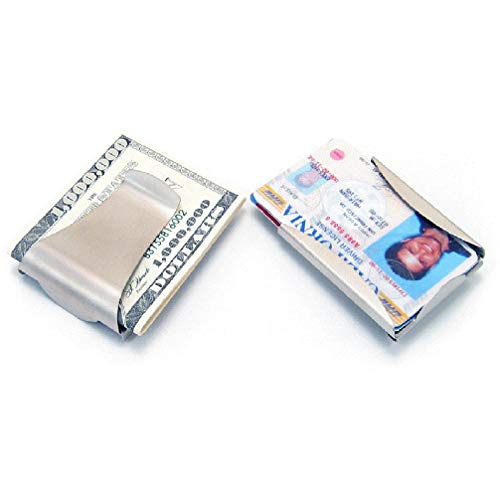 Storus Smart Money Clip + Credit Card Holder Pocket Wallet, Slim Minimalist Double-sided Metal Wallet for Men, Father's, Gift - Polished Stainless Steel2