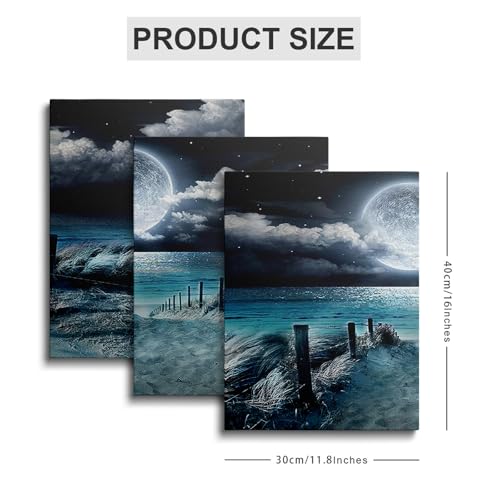Canvas Wall Art for Living Room Blue Beach Sea Nature Landscape Modern Artwork Bathroom Pictures Bedroom Wall Decor Family Prints Paintings Wall Decoration Hallway Office Home Decor - Image 2