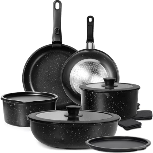 15 Piece Pots and Pans Set, Safe Nonstick Cookware Set Detachable...