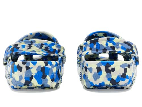 Image of Crocs, Unisex Kids, Classic Graphic Clogs (Little Kid /Big Kid), Glow Light /Multi, 5, Medium, Big Kid