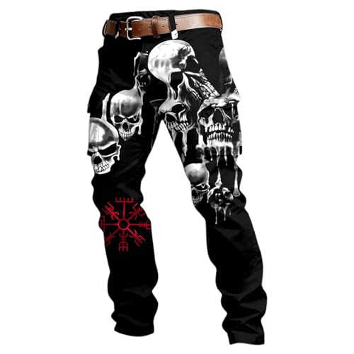 Pantalon de travail homme lâche multi-pocket noir cargo