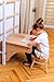 BenchK 712W Wallbar, Stall Bar, Power Tower, Gymnastic Ladder with Beech Wooden Pull Up Bar, Chin Up Bar and Adjustable BenchTop Used as a Desk. for Hanging Exercises, Home, Office