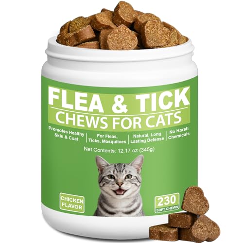 Carmelie Tasty Flea Chews for Cats Review: Effective Natural Flea Defense 7 Cat Flea and Tick Chewables for Cats 230Ct, Natural Support Supplement, Flea Supplement for Cats, Flea and Tick Chews for Cats Kitten, All Breeds & Sizes, Digestive Health
