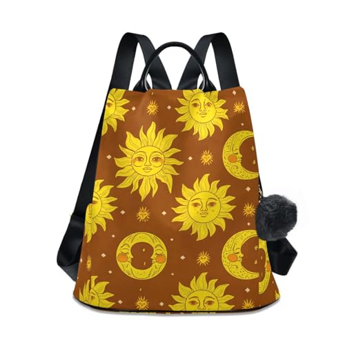 Sac à dos tendance Yellow Suns pour femme avec multi-poches