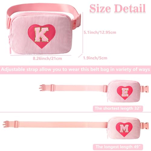 Image of Birthday Gifts for Teenager Girls Kids - Personalized Belt Bag for Girls Women Fashion Waist Packs Trendy Travel Fanny Pack Crossbody Bags with with Initial Letter Patch Cute Stuff S