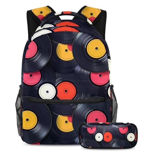 Sac à dos vinyle rétro grand format pour ne plus manquer de place en cours