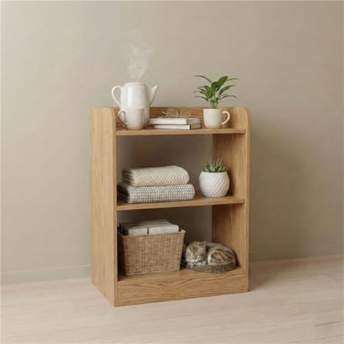Image of WonderStand SOMNIA | 3 Shelves Bedside Table (Asian Walnut) | Bed Side Table for Bedroom | End Table /Coffee Table /Home Decor Table /End Table for Living Room
