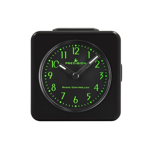 Precision Radio Controlled Black Fully automatic alarm clock, automatic time change in spring and autumn, crescendo beep alarm, snooze, backlight function Clock AP060
