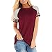 Produktbild FrüHling Und Sommer Damen Rundhalsausschnitt Lose Gestreifte Leoparden NäHen Kurzarm T-Shirt