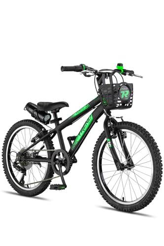 Mistral 20 Jant Vitesli Çocuk Bisikleti, 6-9 Yaş, 6. Vitesli Siyah-neon Yeşil