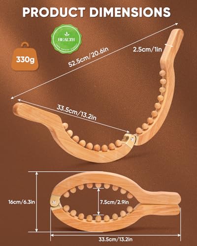 ONUEMP Wooden Cellulite Remover for Legs, Wood Therapy Tools Maderoterapia Kit Colombiana for Lymphatic Drainage, Body Sculpting and Skin Tightening, Fascia Massage Muscle Roller for Thighs & Calves