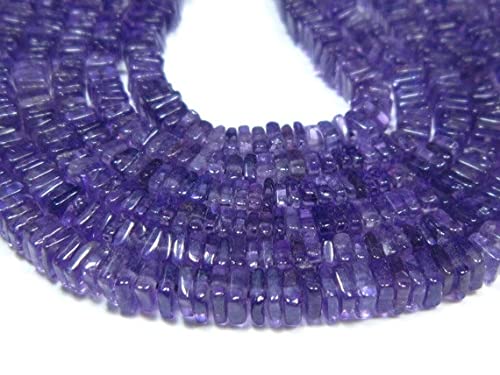 Améthyste perles heishi de 4mm en fil de 40cm pour la création de bijoux fins