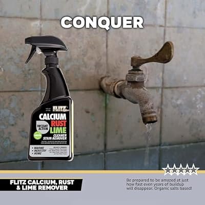 FLITZ Calcium, Rust, Lime Remover - 16oz Bottle of USA-Made Limescale Remover for Toilets, Showers, and More - Powerful Spray that Instantly Eliminates Tarnish, Grease, and Other Grime (1 Pack)