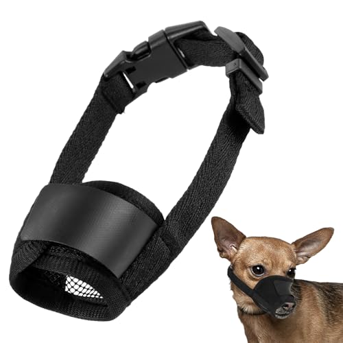 Hund Maulkorb, Soft Mesh Maulkörbe Für Hunde, Verstellbare Schlaufe, Atmungsaktiver Nylon Hundemaulkorb für Kleine, Mittlere Hunde Verhindert Das Beißen, Kauen Und Bellen (M)