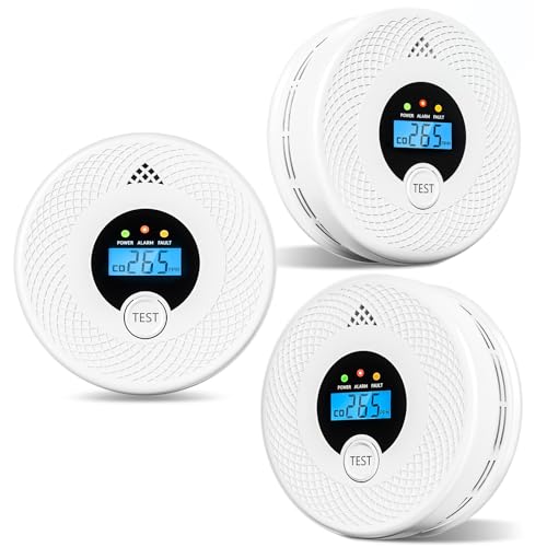3-Pack Smoke & CO Detectors with 10-Year Battery
