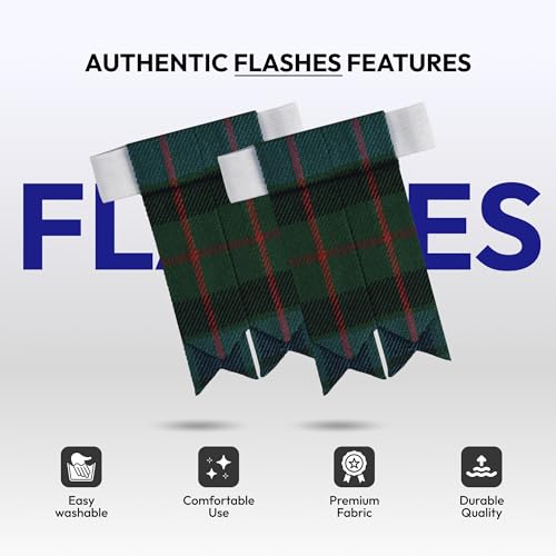 Image of Scottish Tartan Kilt Flashes with Elastic Adjusters