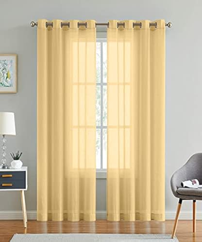 Image of Cotton Linen Solid Curtain with Eyelet Rings,Long Door Curtains for Pooja Room /Living Room /Dining Hall /Hotel /Bedroom /Kid Room /Kitchen (9 Feet, Ivory) Set of 2