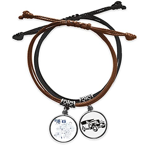 Bracelet corde main chaine bracelet cuir minibus celebre Hong Kong