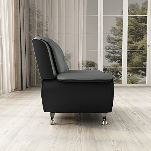 Sillón con tapizado acrílico gris y negro durable miniatura 4