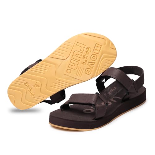 Image of YOHO EVA Sandals for Women | EVA sole | Comfortable cushioned sole with TPR base | Lightweight | Soft skin friendly straps | Adjustable straps | Velcro closure | Vibrant colour options