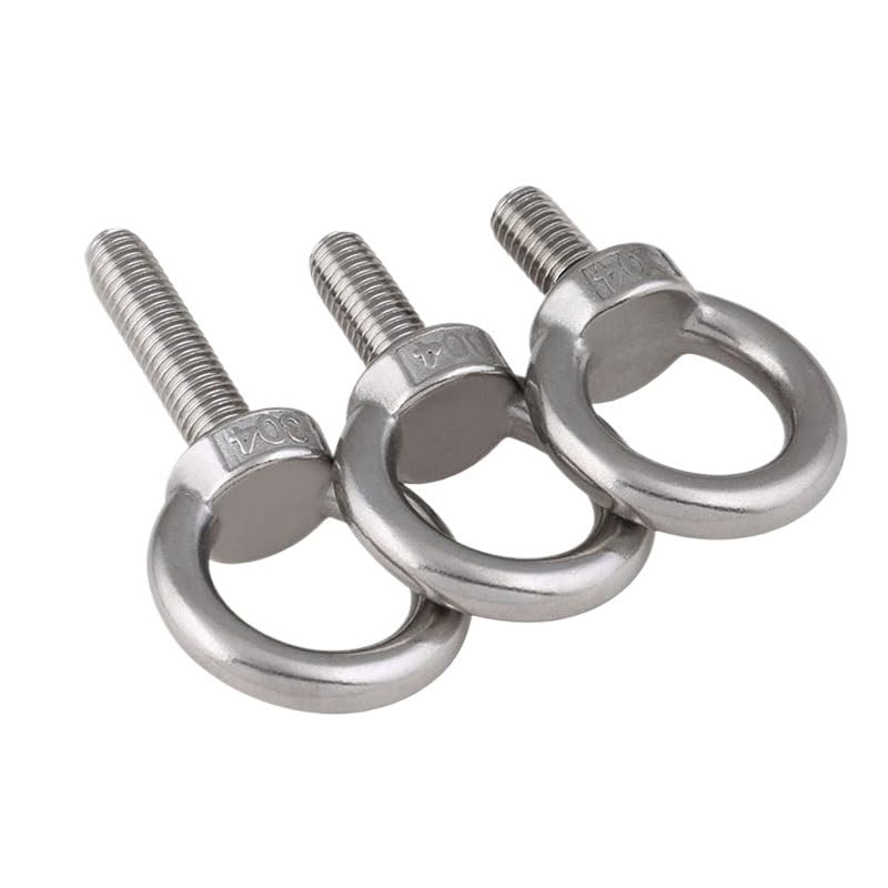 Lifting Eyebolt, 1pcs Stainless Steel Hook Ring Bolts M3 M4 M5 M6 M10 M12M M18 Eye Screws Fastener(M18 x 28mm)