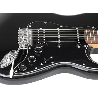 Rocktile Pro ST60-BK Guitare électrique Black avec accessoires - Les Beatles, Paul McCartney, John Lennon, RIngo Starr, George Harrison Rocktile Pro ST60-BK Guitare électrique Black avec accessoires – Image 3