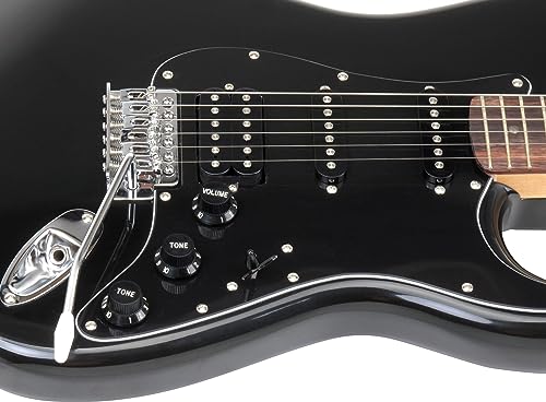 Rocktile Pro ST60-BK Guitare électrique Black avec accessoires - Les Beatles, Paul McCartney, John Lennon, RIngo Starr, George Harrison Rocktile Pro ST60-BK Guitare électrique Black avec accessoires – Image 4