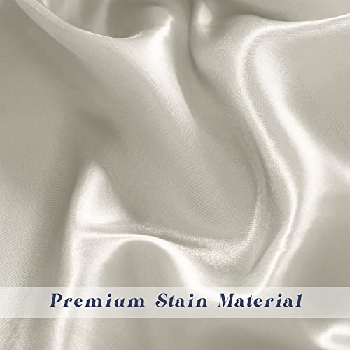 Fittmo 4 Pieces Satin Tablecloth Table Cover 58 X 102 Inch Bright Silk Rectangle Tablecloth Overlay Satin Tablecloth Smooth Fabric Table Decor For Wedding Banquet Table Decoration, Ivory #TOP4