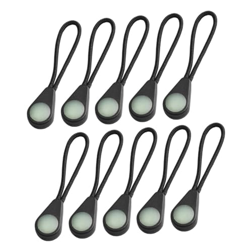 BEBEMOKO 10pcs Luminous Zipper Pulls for Camping Detachable Zipper Head Pulls for Backpacks