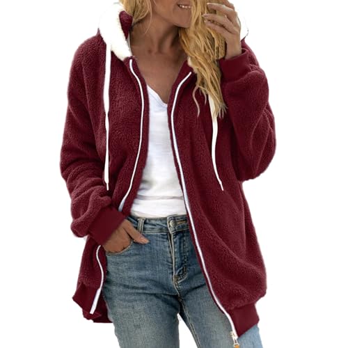 Oversized Fuzzy Fleece Jackets For Women Fashion 2024 Soft Faux Fur Cardigan Coat Shaggy Warm W