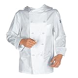  Chaqueta casaca de cocinero de algodón blanca con botones, uniforme clásico, de XS a XXL, bianco, M