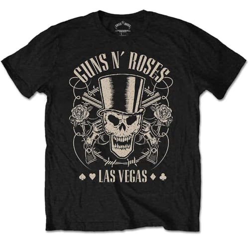 T-shirt Guns N' Roses Las Vegas Top Hat Skull pour Homme et Unisexe en Taille M