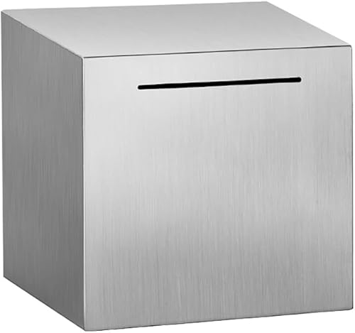 Miniatura 1 de Hucha para adultos, de acero inoxidable, caja de ahorro de metal y caja de ahorro de dinero para ahorrar dinero, color plateado, M