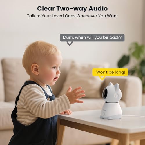 iegeek baby monitor with 2 cameras 534 large screen split-screen video baby monitor  2k hd non-wifi monitor with app amp parent unit  night vision 2-way audio cry detection temperature sensor