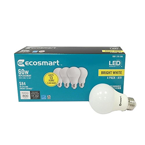 EcoSmart 60W Equivalent Bright White A19 Energy...