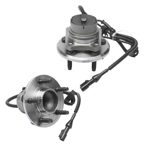 Image of Detroit Axle - Front 2pc Wheel Bearing Hubs for 2003-2005 Mercury Grand Marquis Lincoln Town Car Ford Crown Victoria, 2003-2004 Marauder, 2 Wheel Bearing and Hubs Assembly Set Replacement