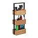 Relaxdays Badregal Bambus, platzsparendes Korbregal mit 3 Ablagen, Bad, Küche, Wohnzimmer, Metall, 67x28,5x15 cm, natur