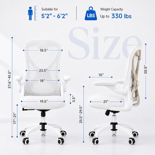 Image of Ergonomic Home Office Chair, 4-Way Lumbar, Thick Cushion, 330LBS