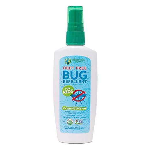 Greenerways Organic Bug Spray for Kids, Kid Friendly Natural Mosquito Repellent, USDA Organic, Non-GMO, Mosquito-Repellent, Bug Repellant, Clothing DEET-Free - 4Oz
