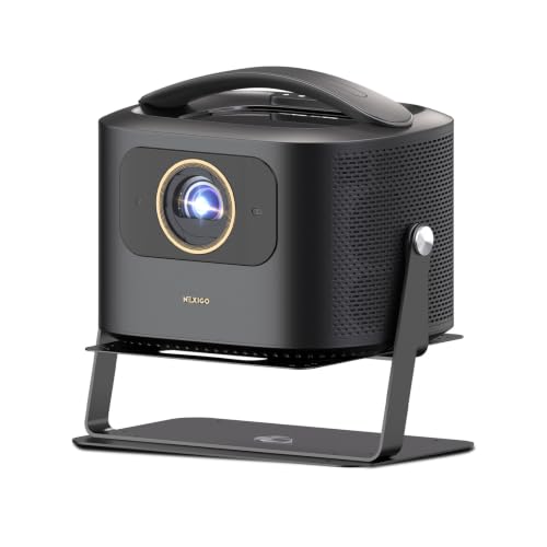 Image of NexiGo TriVision Ultra Bundle with Gimbal Desktop Stand, 4K Tri-LED-Laser Portable Projector, 2600 Lumens, 100,000:1 Dynamic Contrast, No Laser Speckle, No Eye Strain, Dolby Vision, HDR10+, 3D