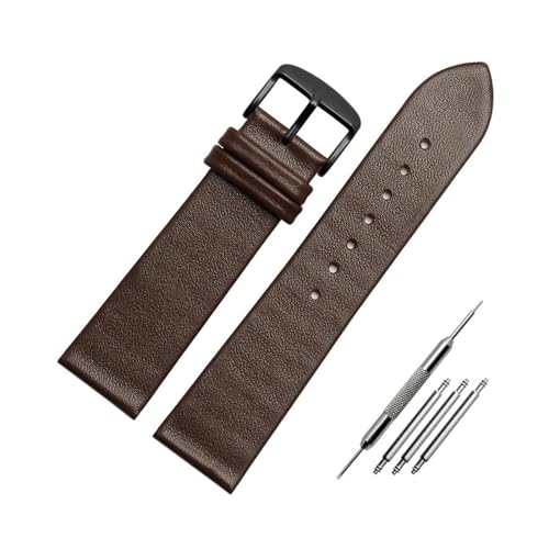 Bracelet de montre en cuir élégant de 12mm à 22mm avec une boucle ardillon robuste