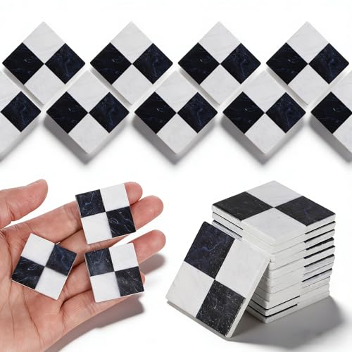 NUOBESTY 27 Pack Dollhouse Flooring 1:12 Checkered Floor Tiles