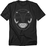 Popfunk Power Rangers Black Ranger Mask T-Shirt (Black, 2XL)