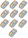 Besillia 10pcs PCT3-3 Fast Wiring Connector 3-in 3-Out Electrical Cable Docking Terminal Wire Conductor Quick Splice Terminal Blocks Wire Connecting (Color)