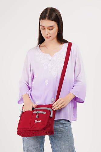 Image of Lasso Sling Bag For Women with Adjustable Strap Stylish Ladies Crossbody Polyester Sling Bag for Office, Causal, Travel & College | 5L Capacity & 5 Multiple Pockets (4 Zip & 1 Open Pocket)