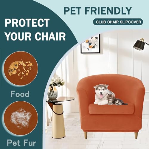 Housse de fauteuil cabriolet velours brun extensible 2 pièces - 6