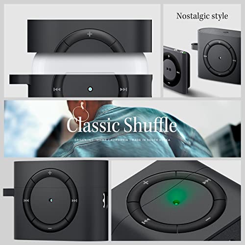 Image of Spigen for AirPods Pro 2(2022 /2023) Case, Carabiner Included, Durable, Shock-Proof Cover, (Classic Shuffle) - Charcoal