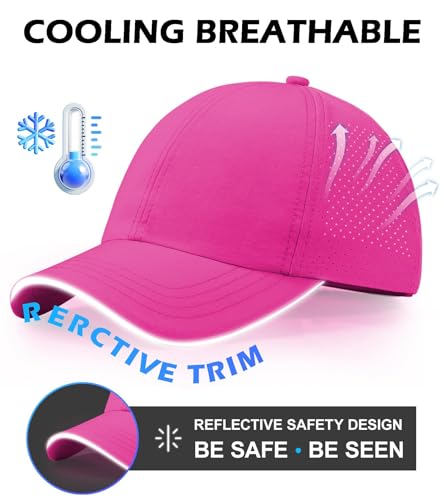New Updated Girls Criss Cross Ponytail Hat Reflective Baseball Cap Waterproof Quick Dry Summer Sports Hats for Kids Age 7-124